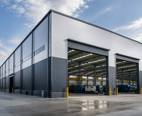 Custom Prefabricated Steel Structure Workshop, Large Span Portal Frame Industrial Factory & Warehouse Building with Anti-Corrosion Coating