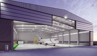 Baodu 1000 mét vuông Nhà kho Xây dựng Thép nhẹ Cấu trúc Hangar mái nhà Nhà kho chế tạo sẵn Với tường thủy tinh
