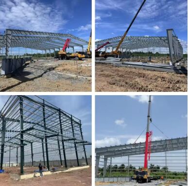 Khu vực sa mạc Kim loại Xây dựng Kho dự trữ Dịch vụ Kỹ thuật đun sương nóng Prefab Steel Warehouse Thiết kế khung thép Xây dựng lưu trữ mô-đun Giải pháp